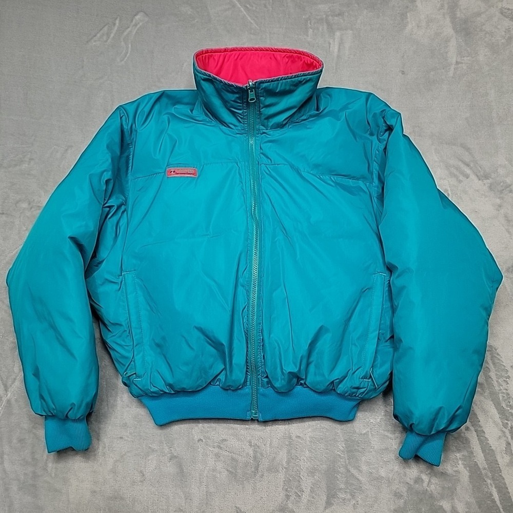 VTG Columbia Puffer Jacket‎ Mens M Teal Radial Sleeve Down Winter Coat Warm Gorp